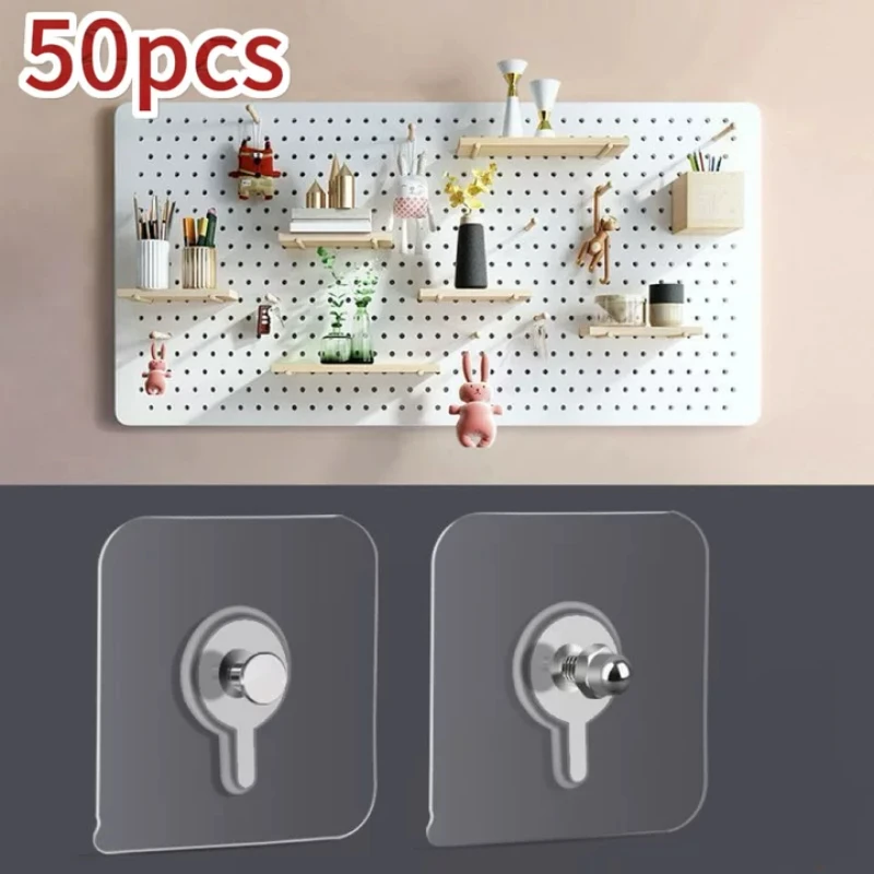 Selbstklebende Nägel Wandhaken Transparente Schraubenaufkleber Wandhaken Schrank Schrank Regal Heringe Wandhaken Kleiderbügel Küche Badezimmer