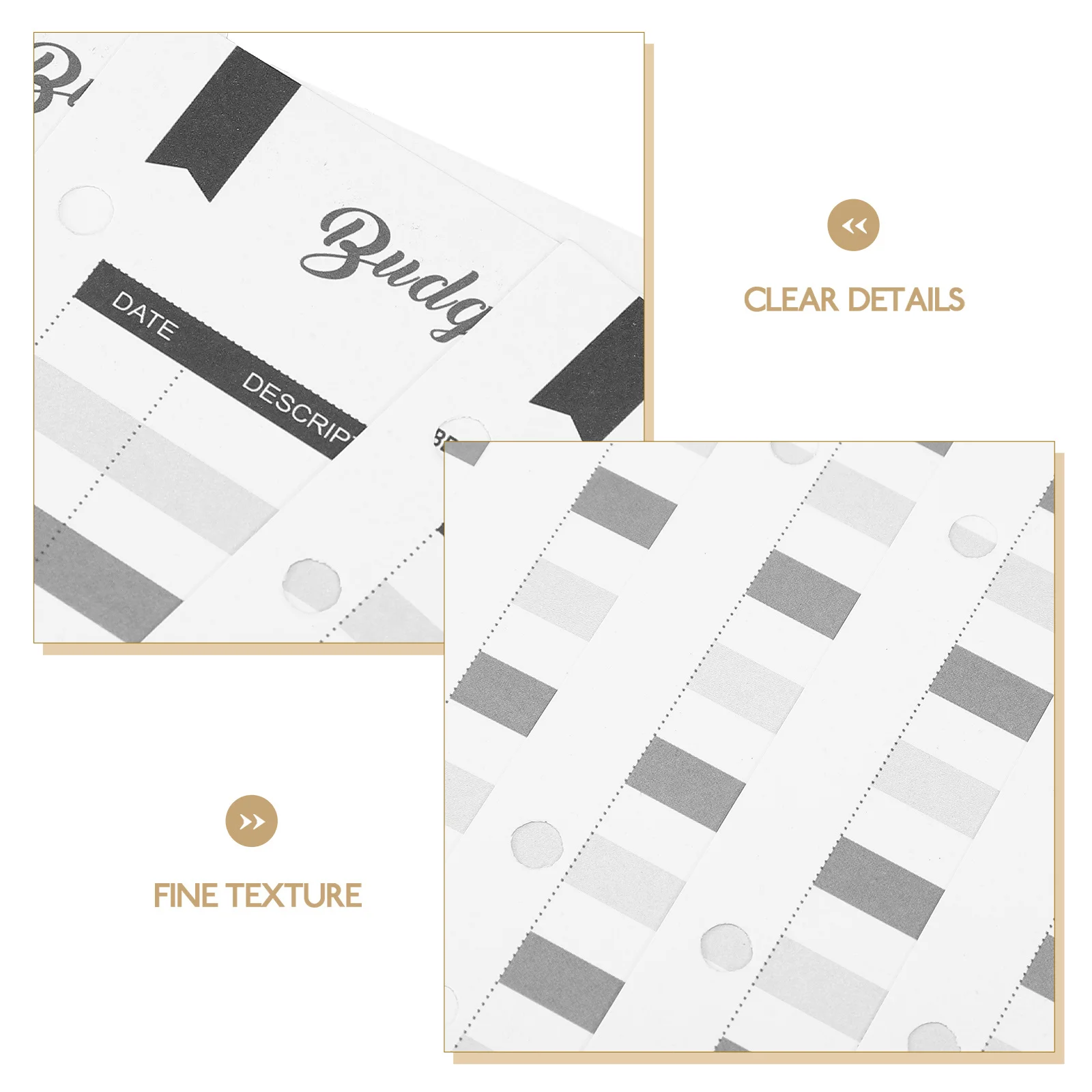 

60 шт. карты портативные ежедневные бюджетные листы планировщик отслеживания расходов вставки наличный переплет сменный блок с шестью отверстиями поставки бюджета домашний офис