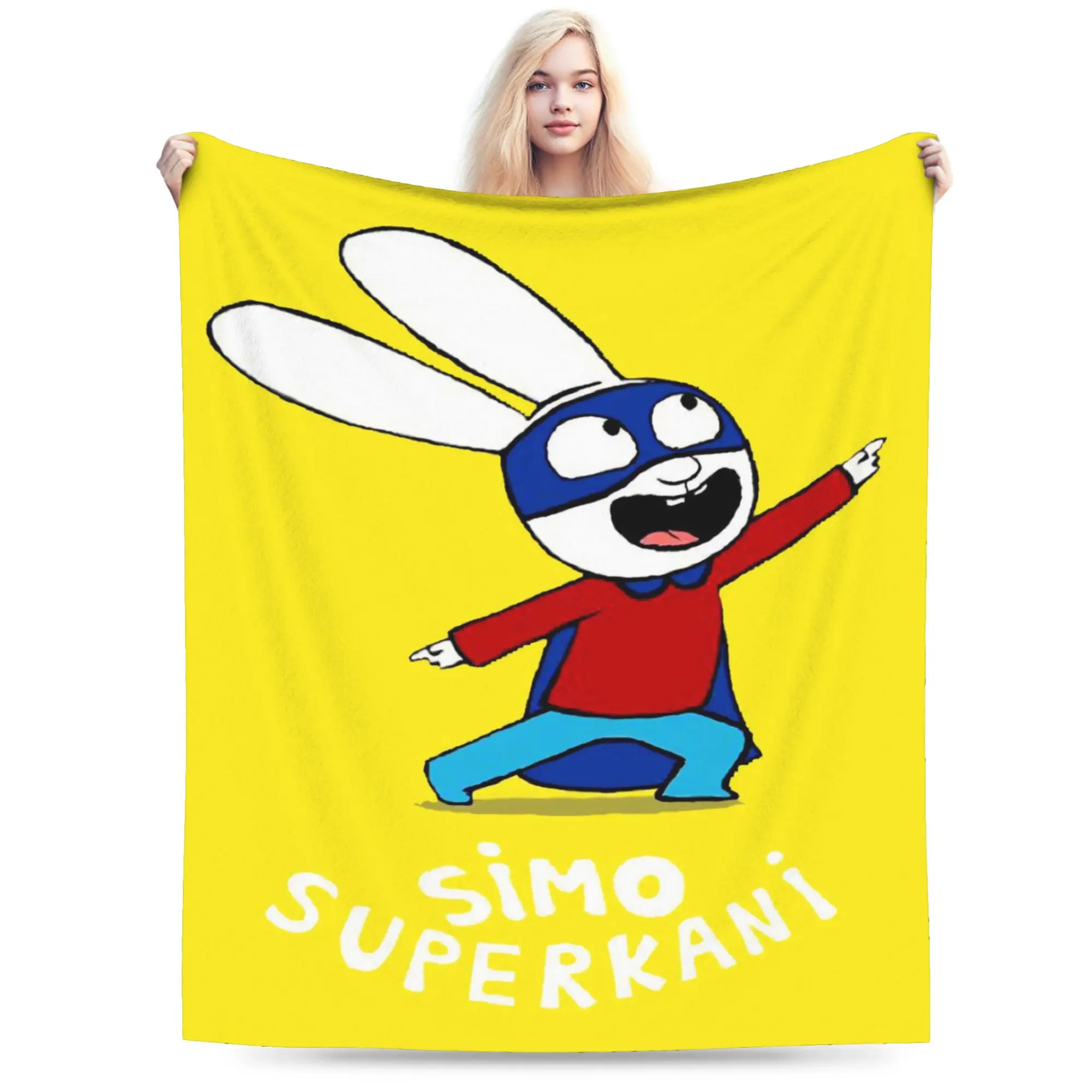 Simon Super Rabbit Blankets Velvet  Multifunction Lightweight Thin Throw Blanket for Sofa Quilt