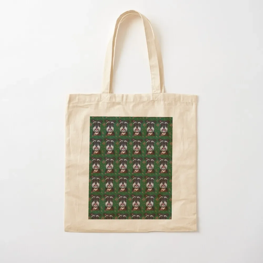 

Schnauzer Loves Christmas Pud Tote Bag canvas shopping bag shopper bags Tote Bag