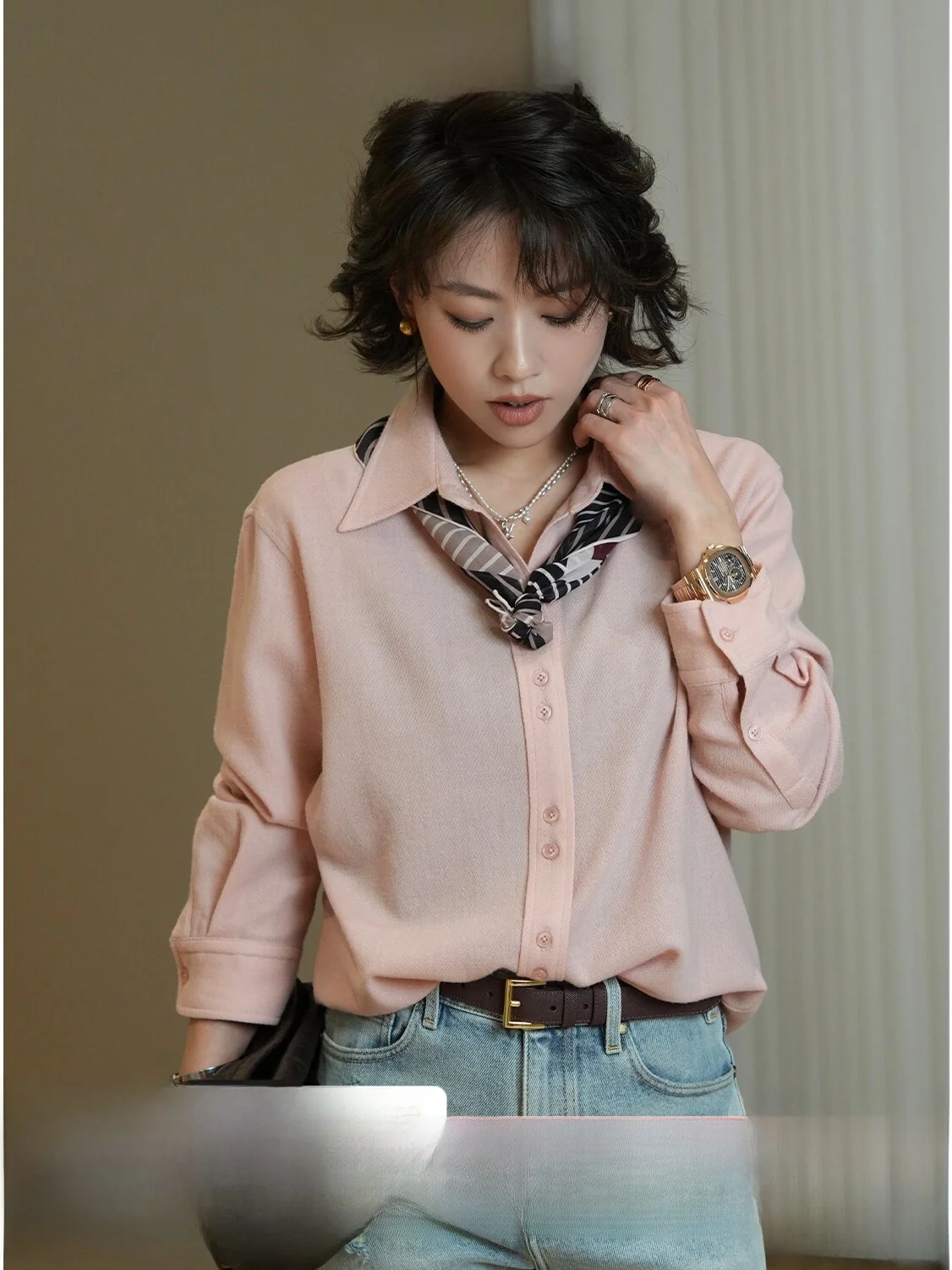 

iva Rosebu Woolen irt Collared Long Sve Women's Faion mat Sle Australian Merino Wool Casual Wear