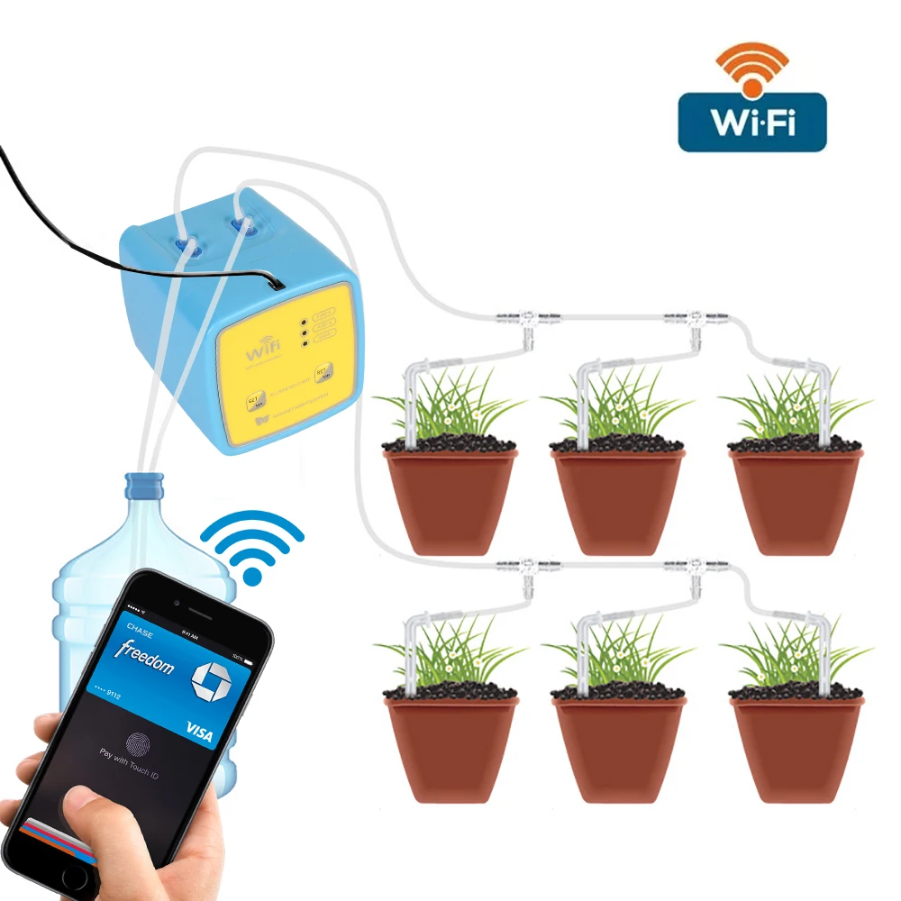 WIFI Mobile APP Control Double Pump Controller Garden Drip Irrigation Device Intelligent Timer System Automatic Watering Device