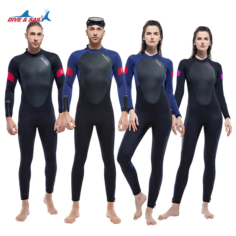 Diving Suit Men5MMOne-Piece Long Sleeves Warm Diving Suit Female Snorkeling Swimming Surfing Suit