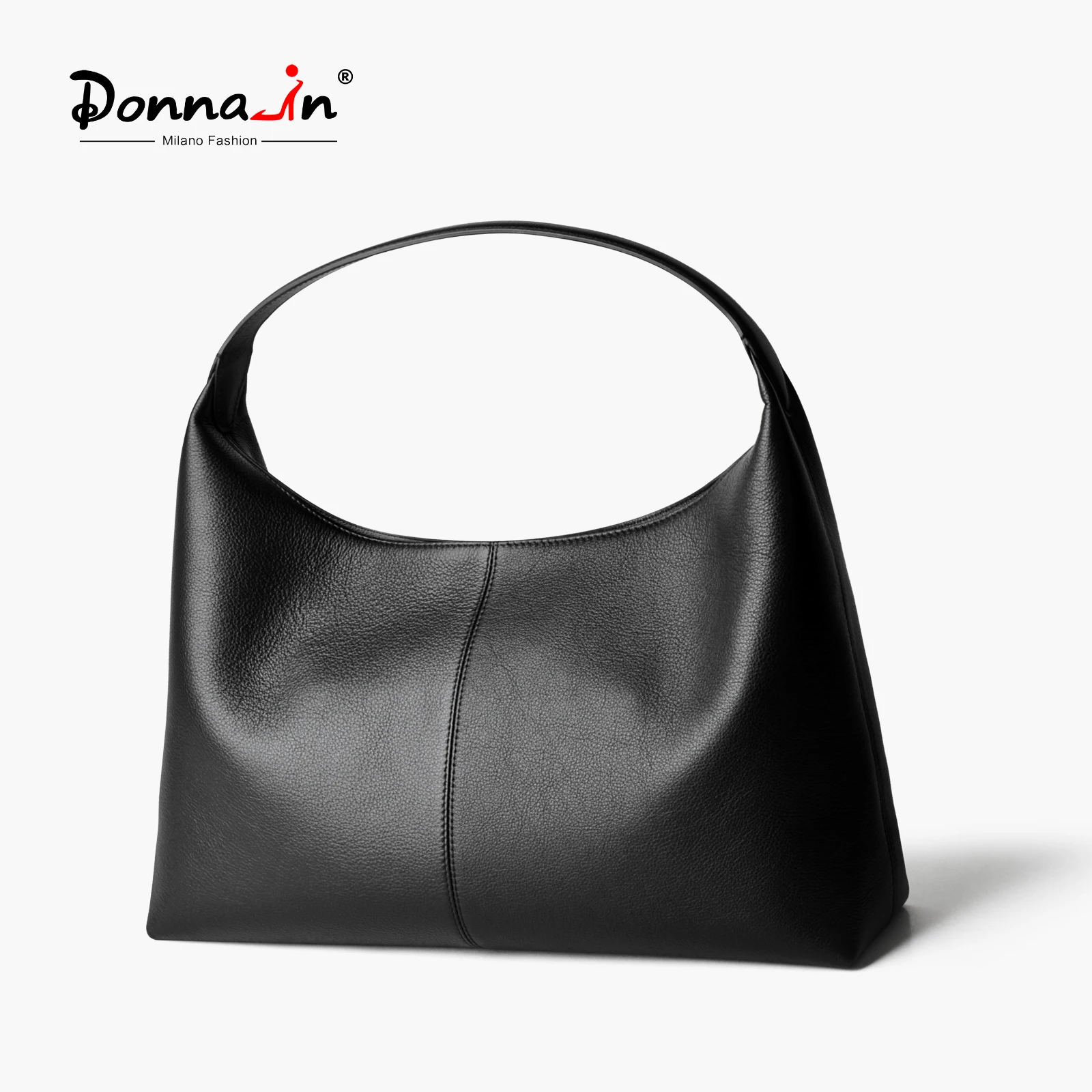 Женская сумка-хобо Donna-in из мягкой кожи, большая вместительная черная повседневная сумка через плечо