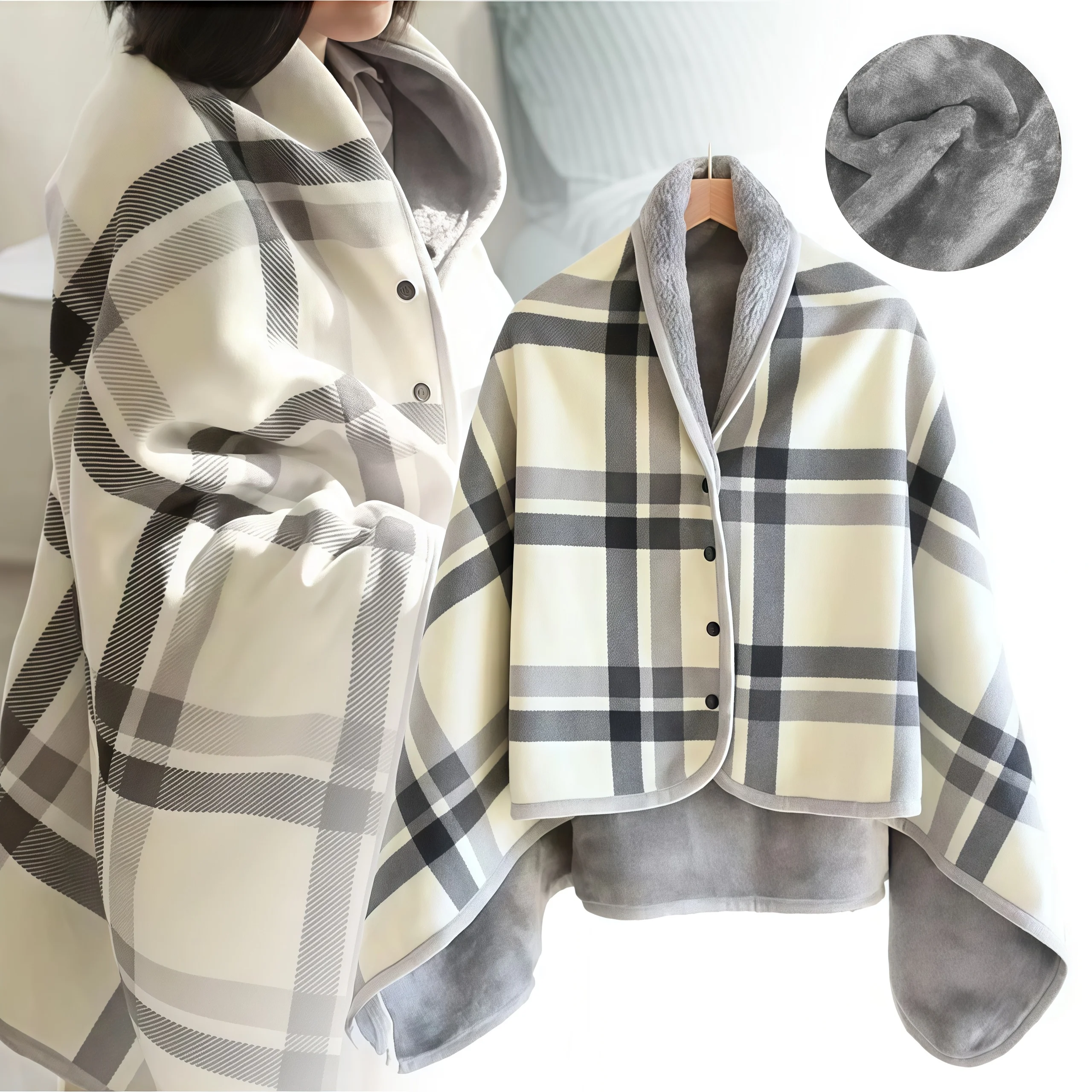 Tragbare Decken, Schaldecke, Flanell, faul, lässig, Bürodecke, Herbst-Winterjacke, vorne, Poncho, Pullover, Wickeldecke