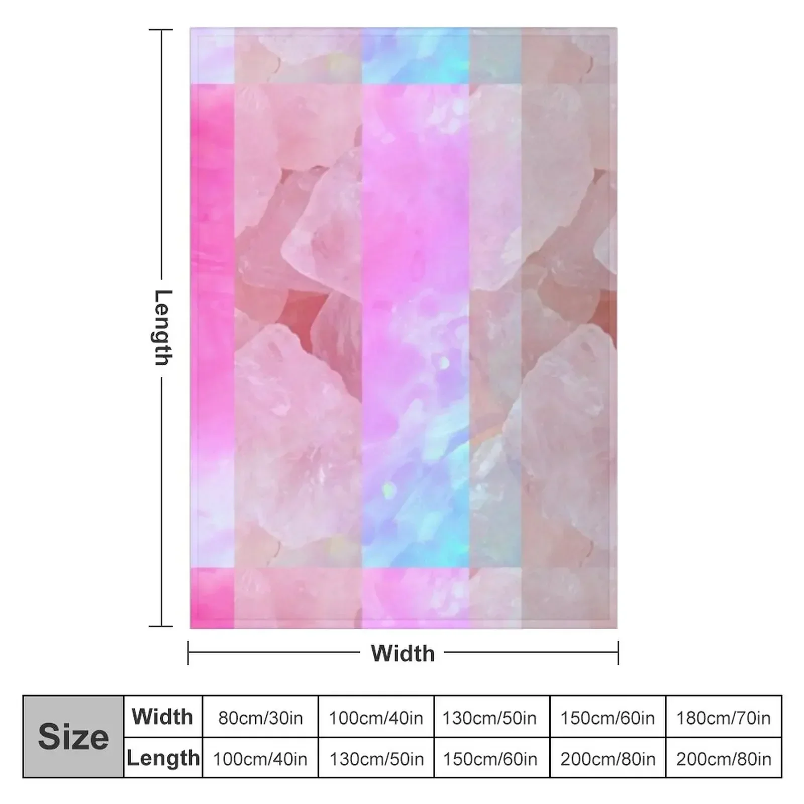 Abstract - Peach Pink Crystals Rocks Stones Quartz Teal Blue Swirling Nature Throw Blanket Moving Soft Plaid Blankets