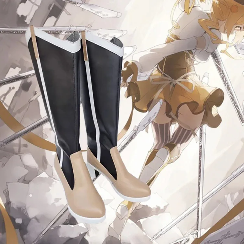 

az15Puella Magi Madoka Magica Tomoe Mami Anime Characters Shoe Cosplay Shoes Boots Party Costume Prop