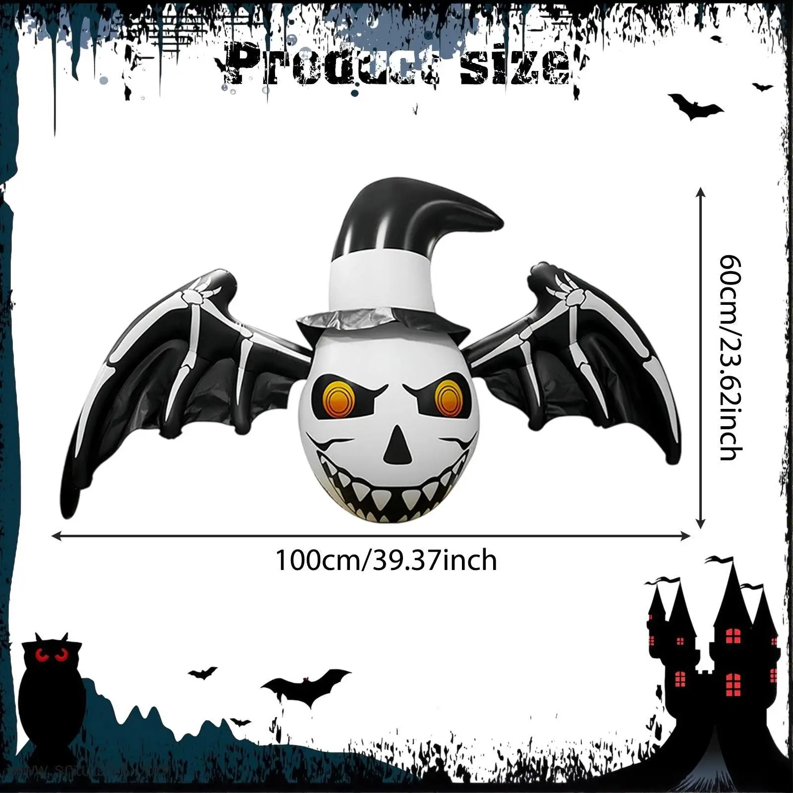 Halloween Inflatable Ghost Backyard with Built in LEDs Patio Outdoor Decor