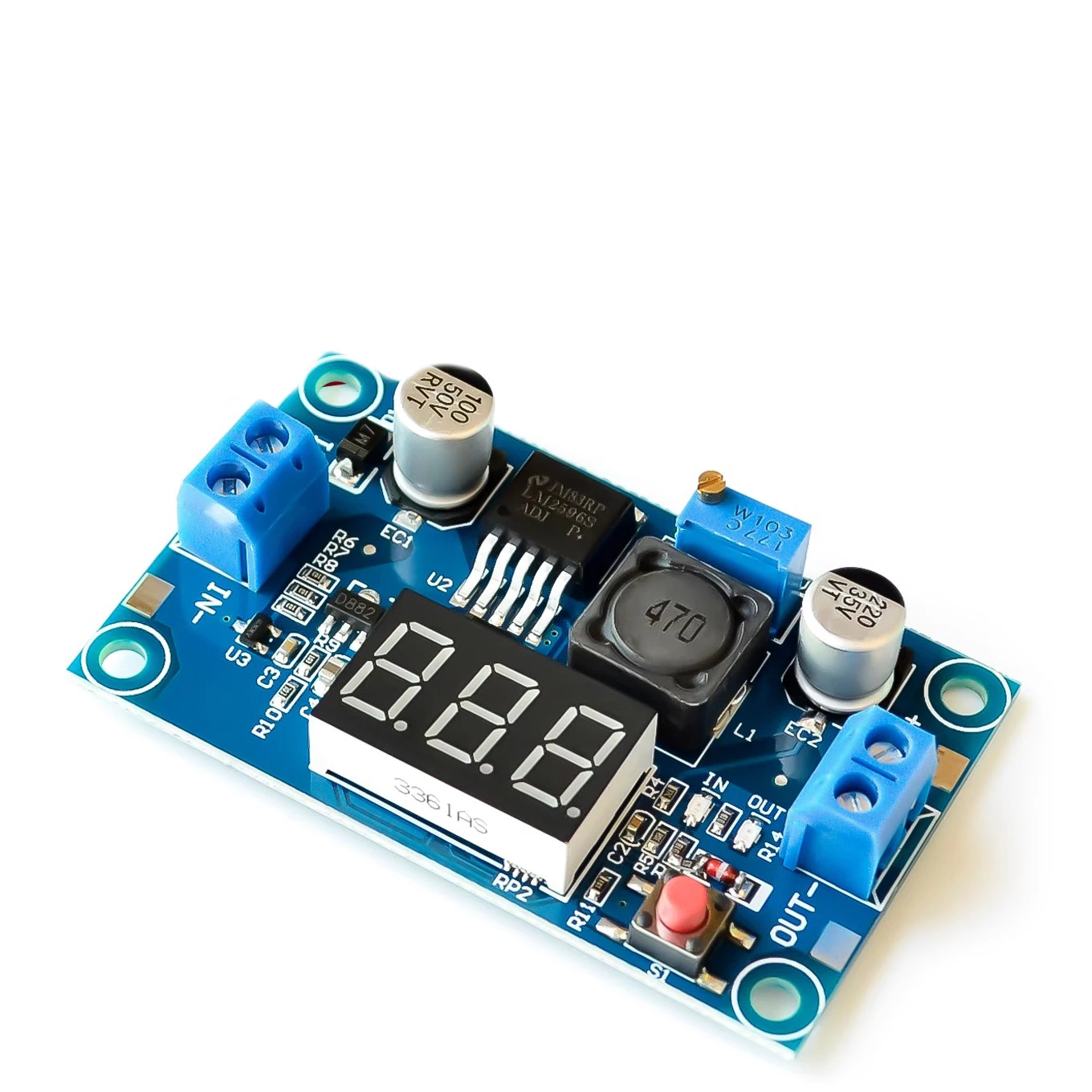 LM2596 DC DC Step Down Converter Voltage Regulator LED Display Voltmeter 4.0~40 to 1.3-37V Buck Adapter Adjustable Power Supply