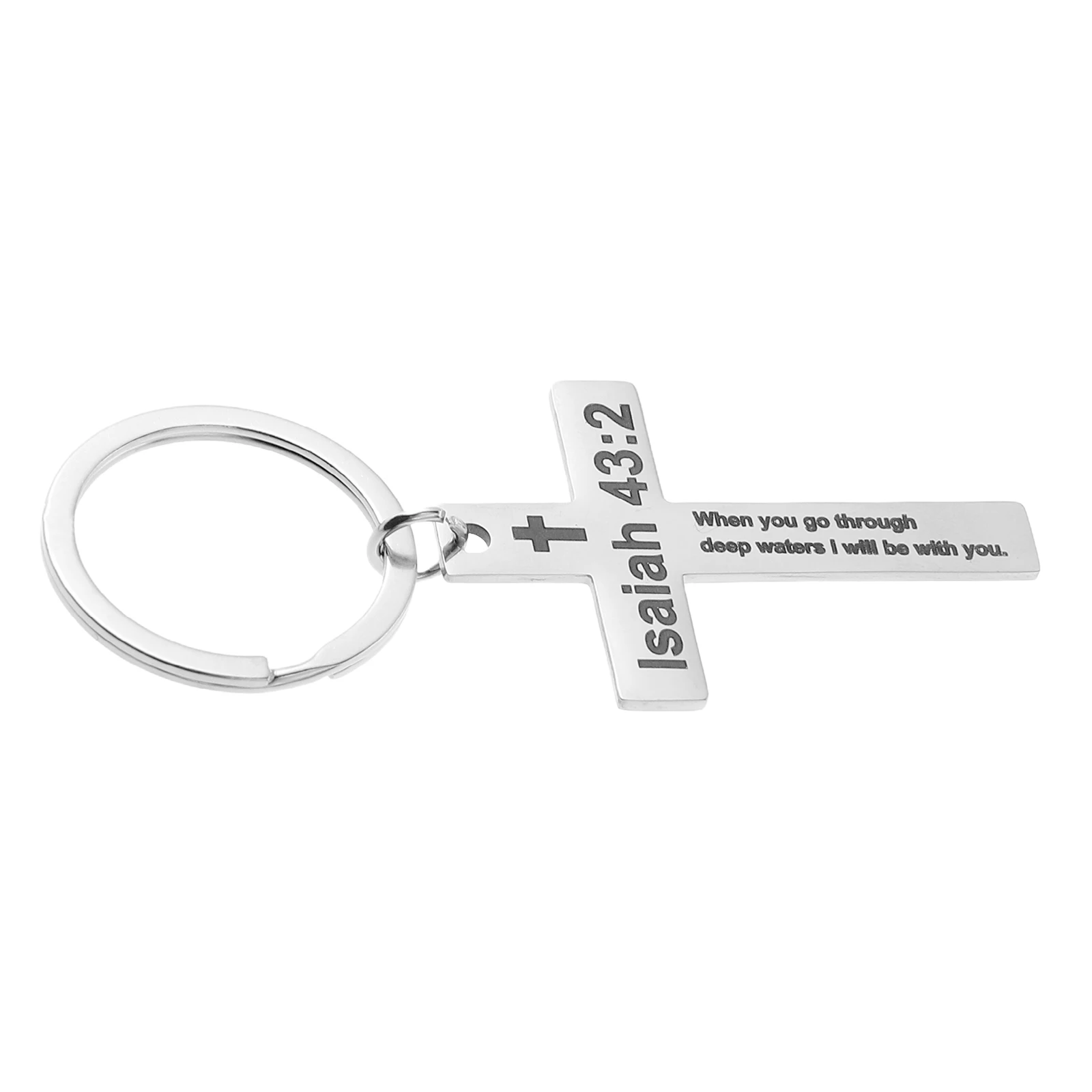 

Stainless Steel Cross Keychain Bag Pendant Backpack Hanging Decoration Christian Gift Friendship Men Women Retro Funny Key Ring