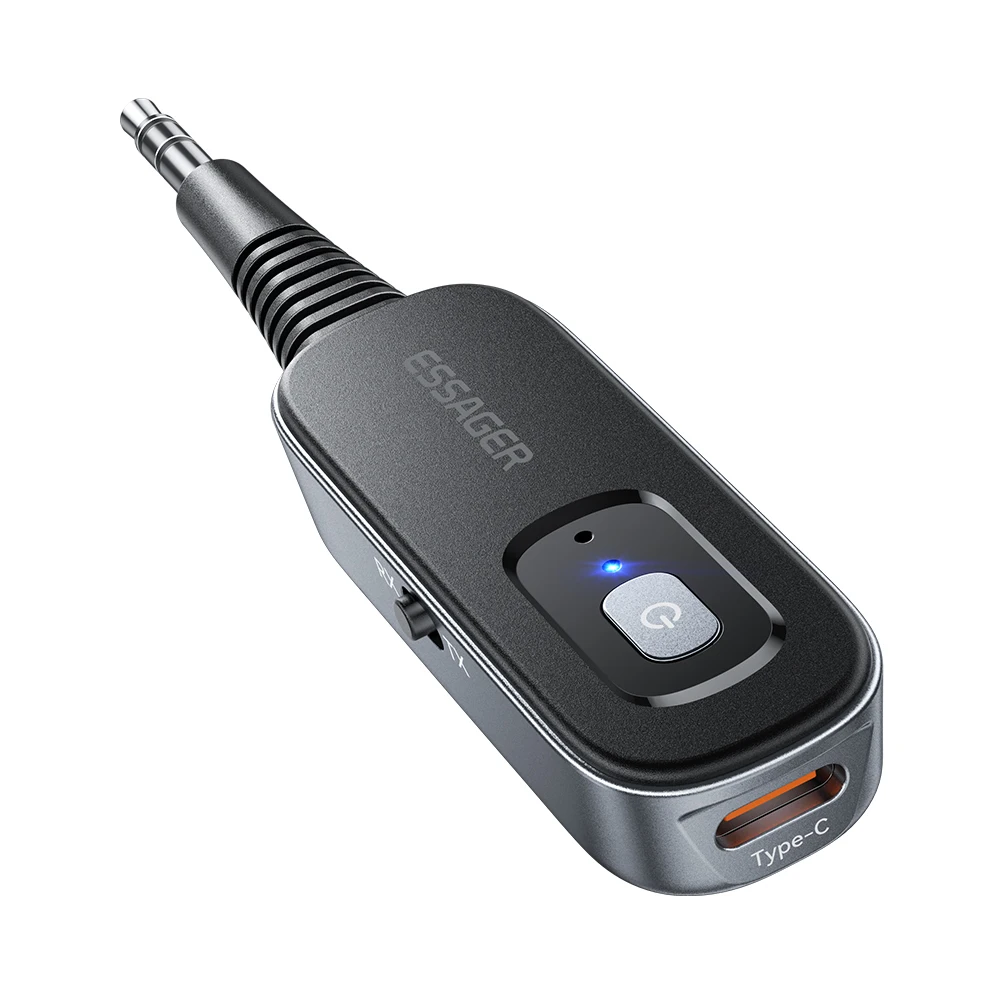 Essager 2 w 1 Bluetooth odbiornik audio nadajnik bezprzewodowy Bluetooth 5.1 3.5mm AUX adapter audio Stereo do słuchawek TV samochód — zdjęcie 2