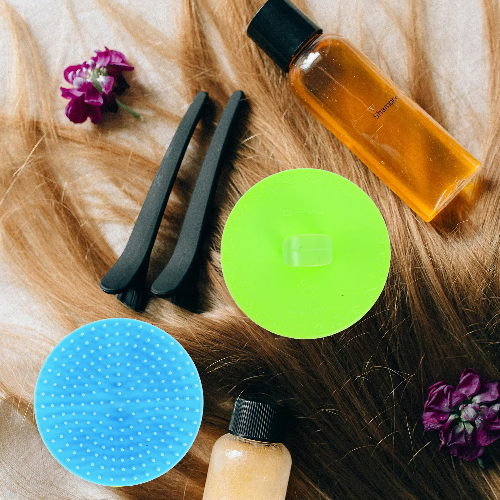 

4pcs Hair Washing Brush Scalp Massager Comb Set Dandruff Cleaning Shampoo Tool For Wet Or Dry Hair Unisex Plastic Massage