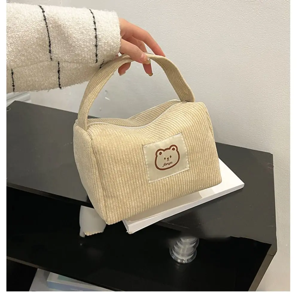 Cute Corduroy Handbag Fashion Soft Comfortable Cosmetic Bag Large Capacity Trendy Handbag for Women