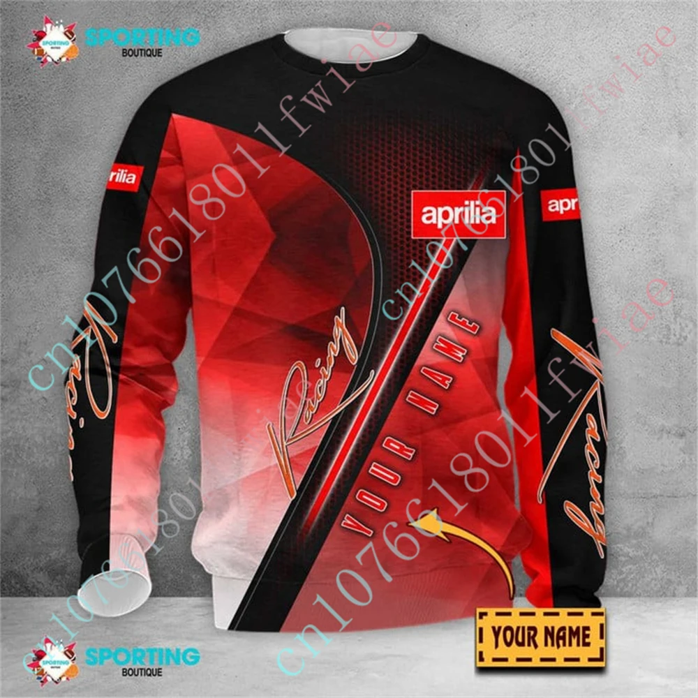 

Aprilia T Shirt For Men Women Harajuku Sweatshirt Anime T-shirts Casual Luxury O Neck Long Sleeve Unisex Clothing Custom Logo