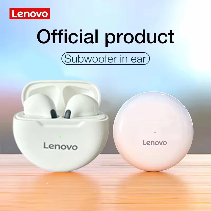 2026 Lenovo HT38 TWS Earphones Wireless Bluetooth 5.2 Sport Noise Reduction Headphones Touch Control Colorful Light Earbuds