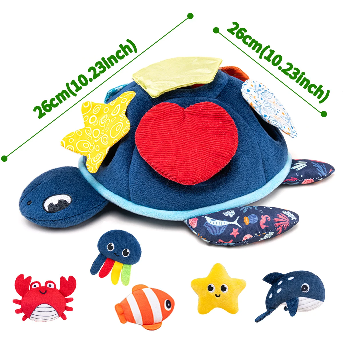 Giocattoli per bambini, giocattoli di stoffa per tartarughe, giocattoli per nascondere tartarughe, giocattoli sensoriali per bambini, giocattoli di stoffa tattili, giocattoli per la caccia al tesoro