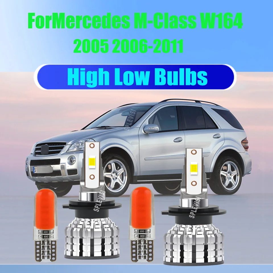 

H7 120w Xenon White Headlight Bulbs Premium & Newest CSP LED Technology For Mercedes M-Class W164 2005 2006 2007 2008 2009-2011