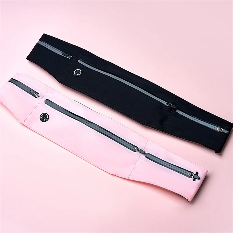 Zipper Pocket Running Sports Waistband Belt Phone Pouch For iPhone 15 14 13 12 11 Pro Max 14 Plus Elastic Waist Pack Bag