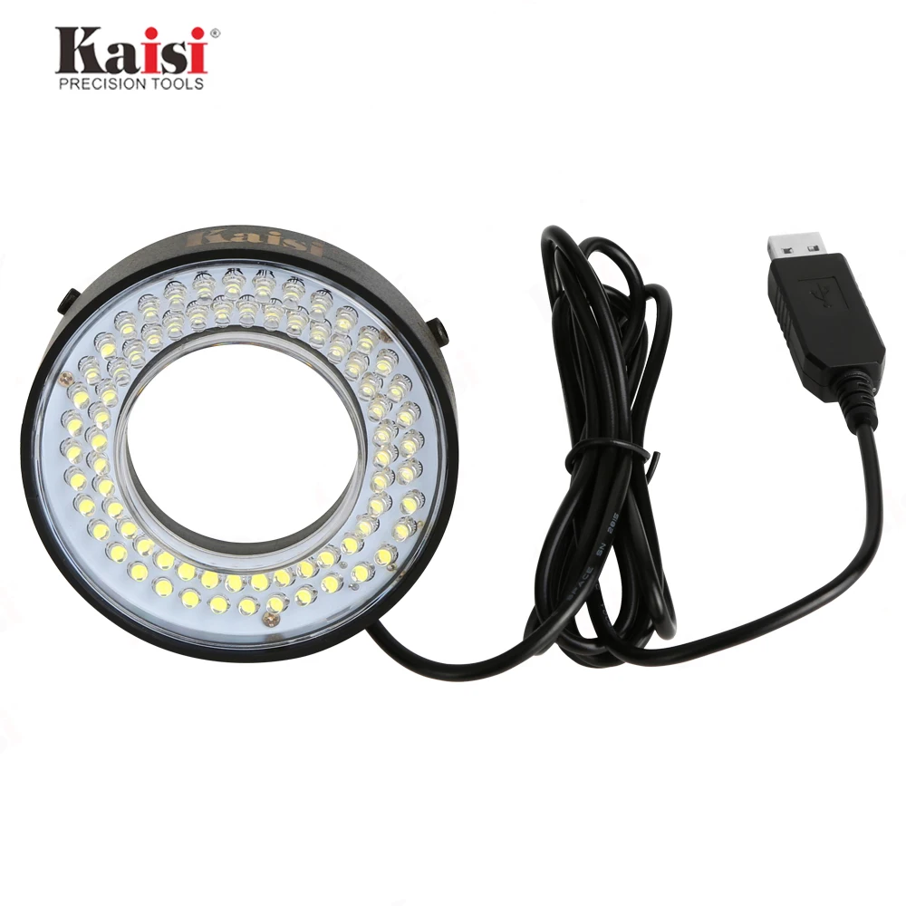 Mikroskop 72 lampu cincin LED USB 5V, lampu penerangan peredup dapat disesuaikan sumber teropong monokular Stereo trinokular