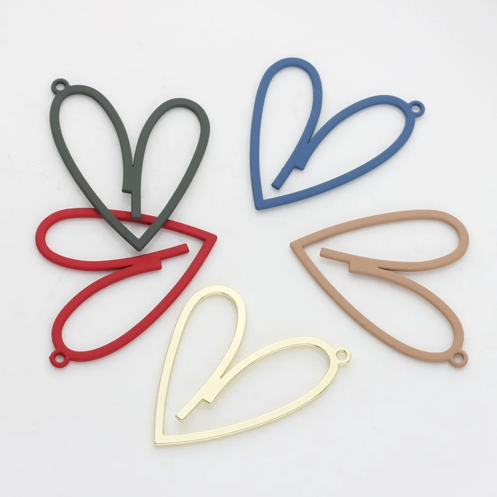 Colorful Zinc Alloy Heart-shaped Pendant for DIY Jewelry Making 10pcs/lot