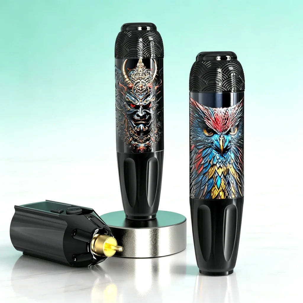 Wireless Rotary Tattoo Pen Machine Kit 1100Mah Integrated Power All in One Complete Tattoo Supplies Mixed Cartridge Needles Multicolor Tattoo Ink Practical Tattoo Tool Set for Beginners Professional Tattoo Practitioners