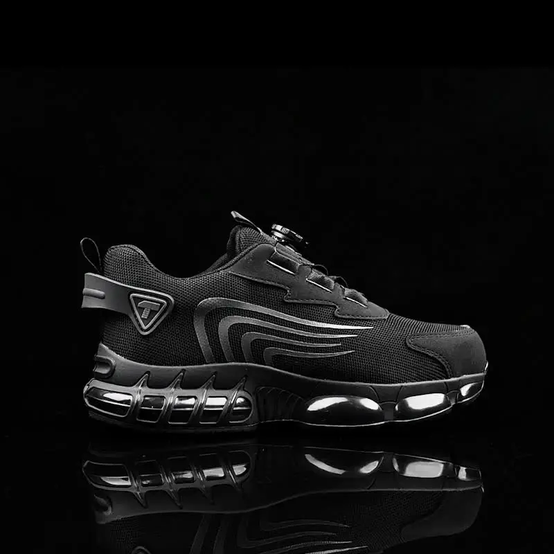 Rotary button new safety shoes for men, anti-impact and anti-piercing work shoes, fashionable men's sports shoes, and safety pro