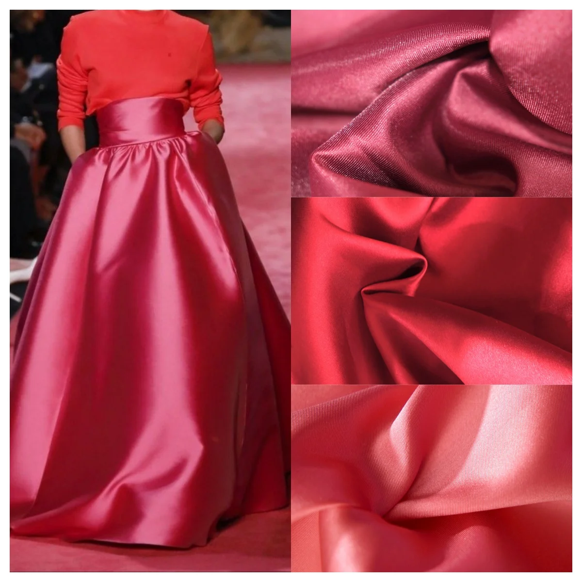 

Розовая серия Mikado Атласная ткань Тяжелый глянцевый структурированный материал для дизайнерского вечернего платья Свадебное платье Роскошный индивидуальный заказ