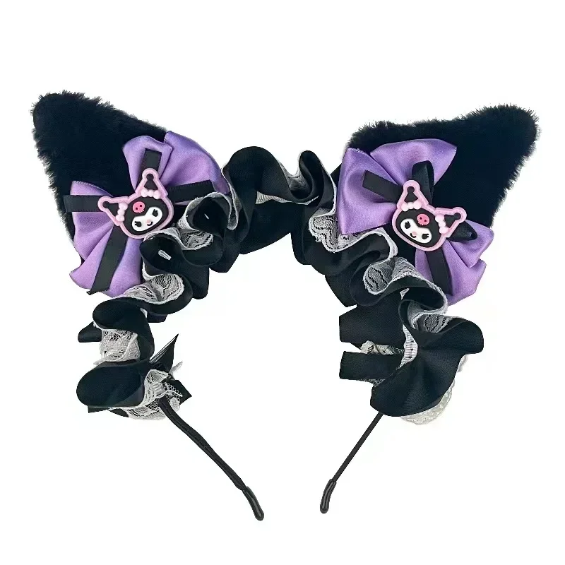 2024 Anime Sanrio Hairband Kuromi Cute Lolita Plushie Hair Accessories Halloween Series Toys, Children'S Dolls And Girls' Gifts