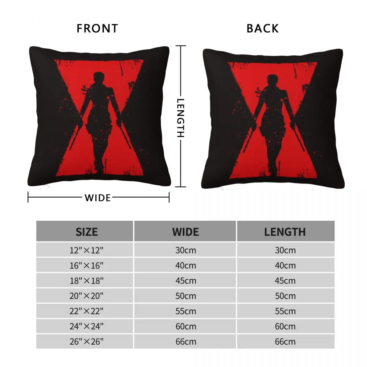 Natasha Black Widow Emblem Poster Square Pillowcase Pillow Cover Cushion Zip Decorative Comfort Throw Pillow for Home Car