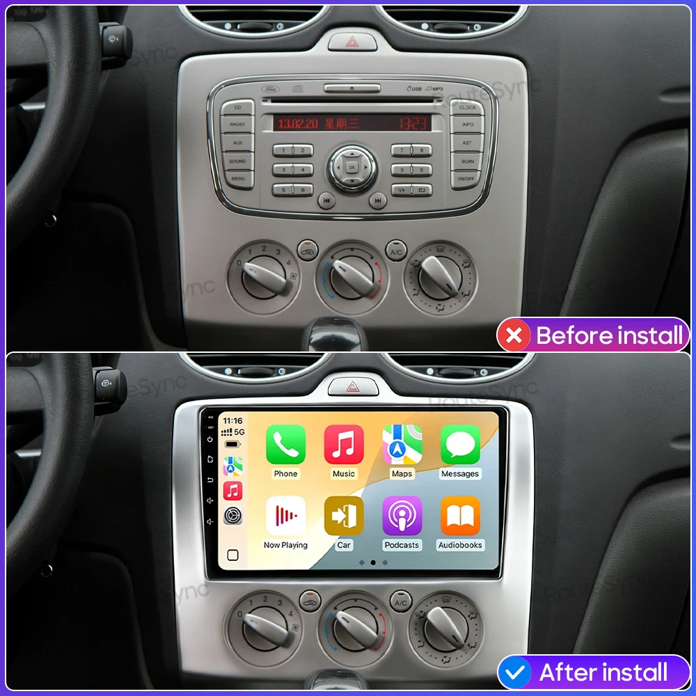 Android 15 Car Multimedia Video Player Stereo Wifi Navigation GPS For Ford Focus 2 Mk 2 2004 - 2011 Rear View Camera Support BT