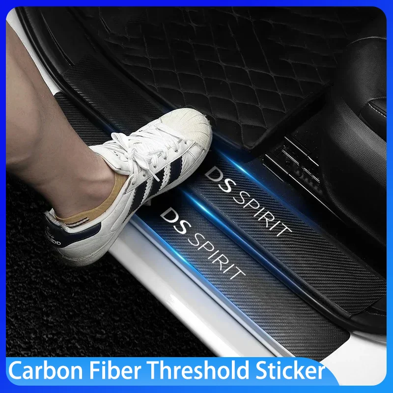

4pcs Carbon fiber threshold sticker for cars Pedal protection sticker For Citroen DS 2 3 4 5 6 7 DS2 DS3 DS4 DS5 DS6 Accessories