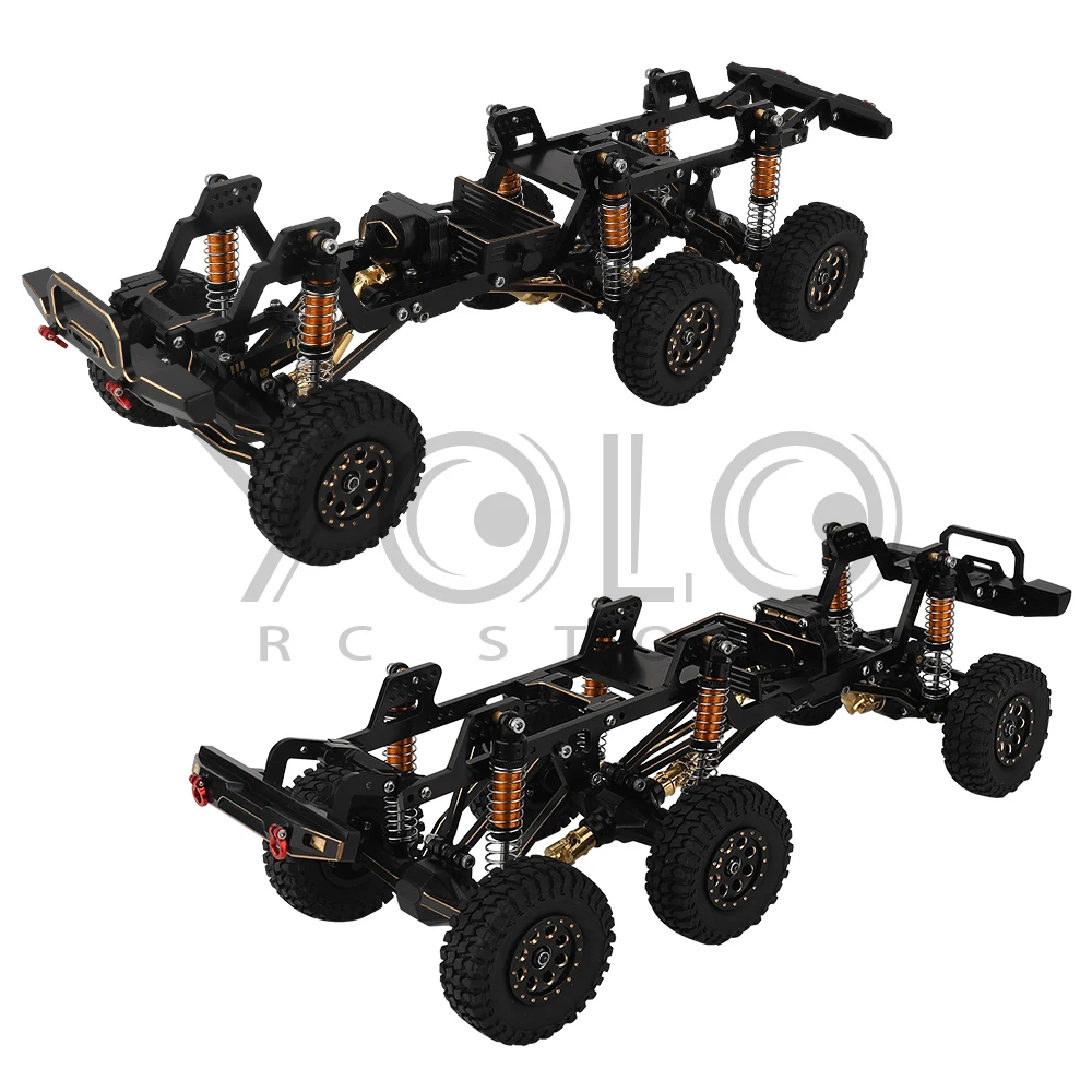 TRX4-M Mosiądz i metalowa rama podwozia samochodu RC 6x6 z przednimi środkowymi tylnymi osiami Skrzynia biegów DIY dla TRX4M 1/18 RC Crawler Części