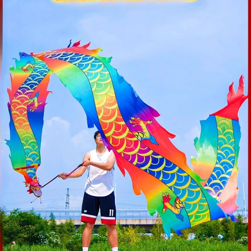 Sports 3D Dragon Dance multicolour Square Fitness Nylon Rope Swing Dragon Dance Ribbon Stage Performance Festival Gift
