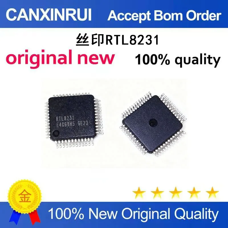 

(5-100 Pieces) New original RTL8231-GR QFP-48 silk screen RTL8231 network card network microcontroller chip IC