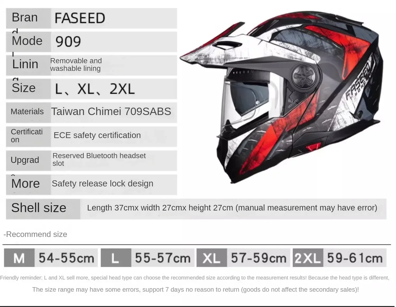 FASEED Flip Up Motorcycle Helmet DOT ECE Certification Double Len Off-road Helmet Cascos Para Moto Capacete Men Casco Moto