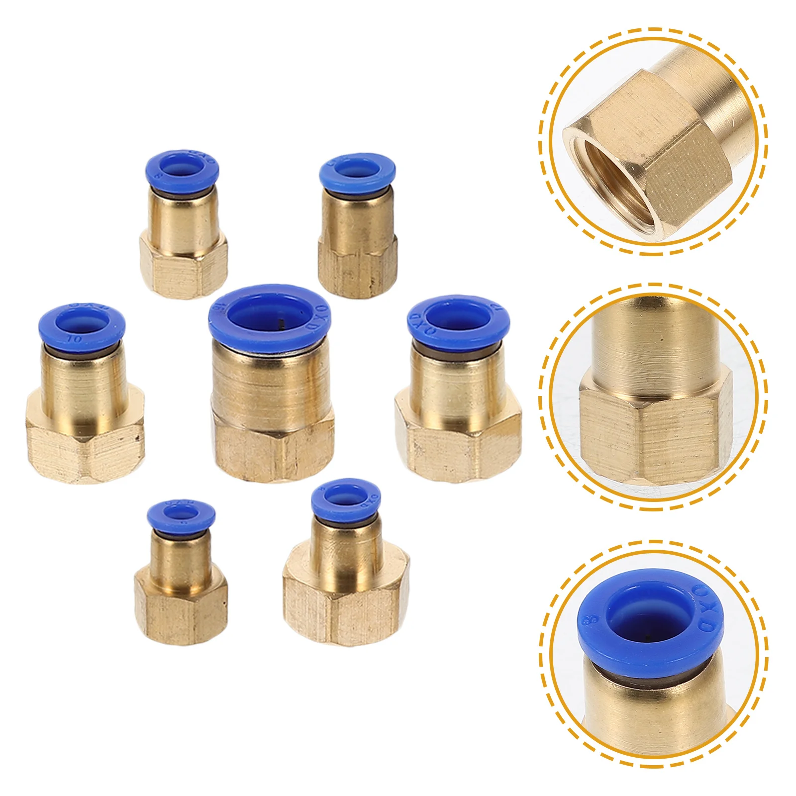 

7Pcs Quick Coupler Air Hose Fittings ABS Copper Industrial Air Compressor Accessories for Pressure Washers Nailers and Pneumatic