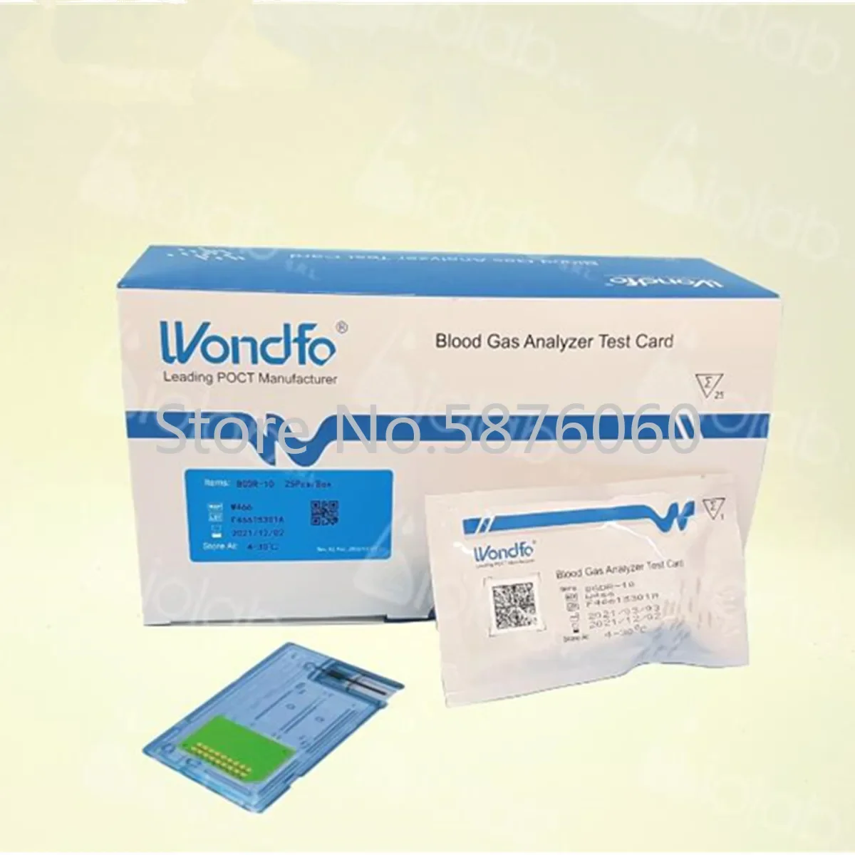 

Wondfo Blood Gas Test Card for Clinic Medical Hospital Laboratory Machine BGA-102 25pcs Per Box BGDR-10