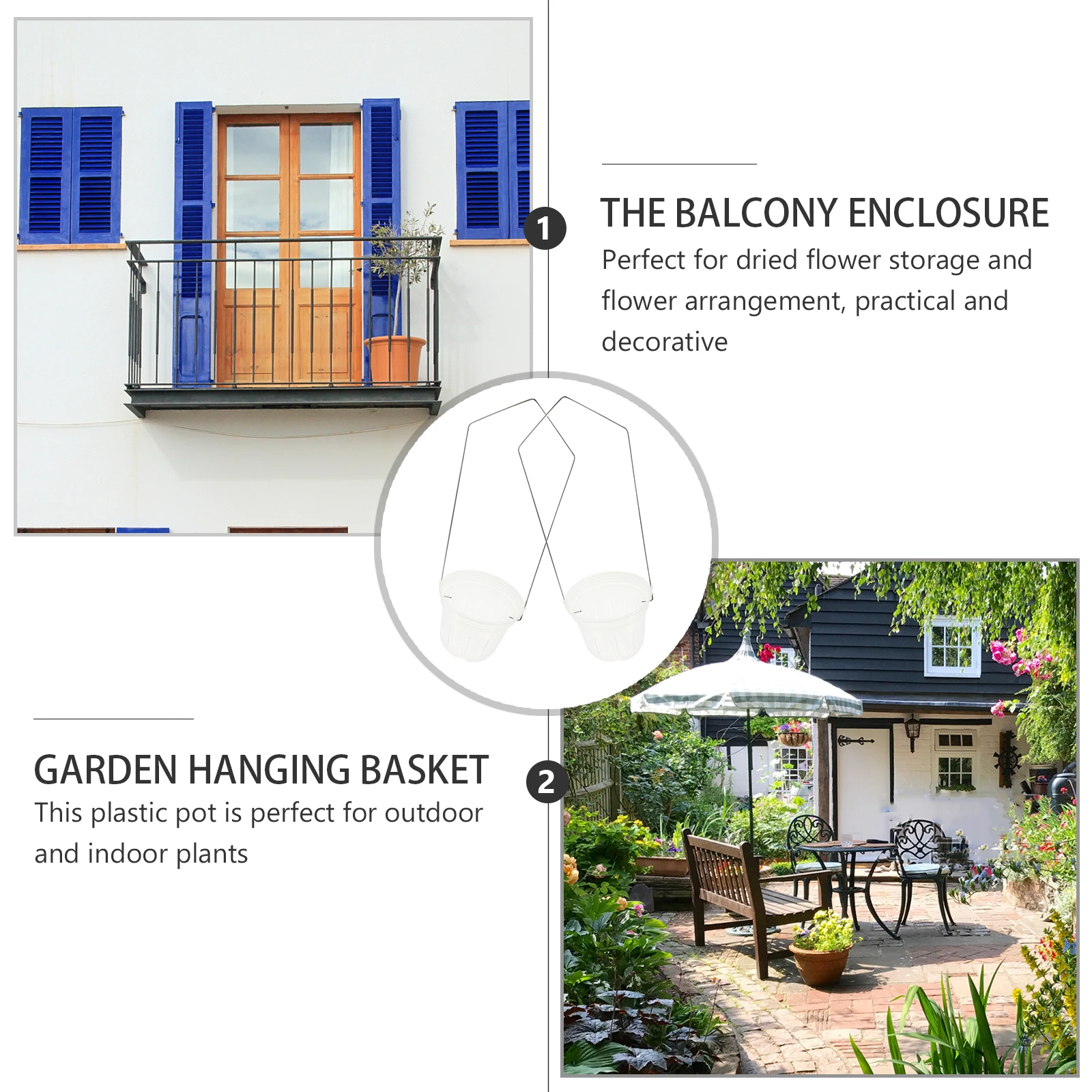

2 Sets Hanging Flower Pots For Orchids Phalaenopsis Decorative Small Planters Indoor Outdoor Balcony Garden Plant Container