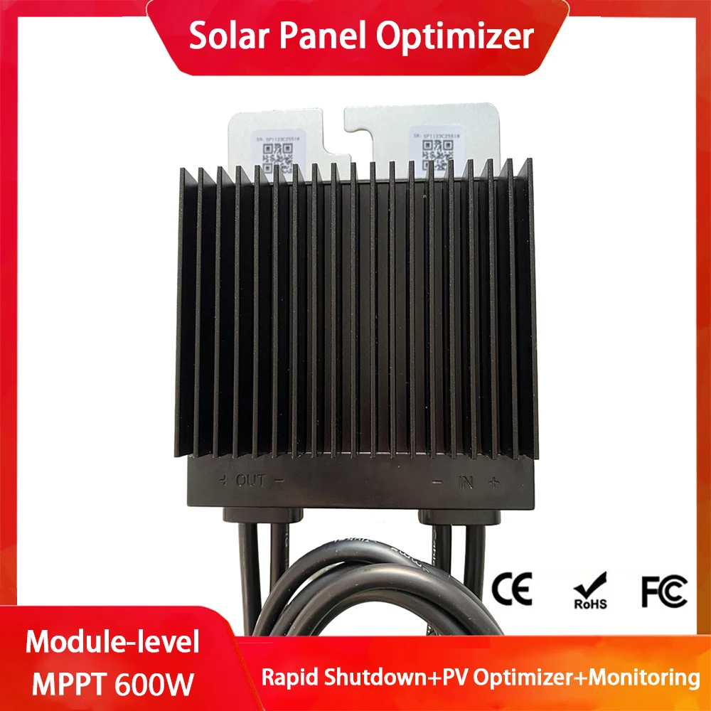 PV Power Optimizer MPPT 600W IP68 Real-time Solar Panel Monitor Compatible with Third Party Inverter Solar Modules