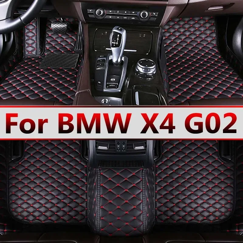 

Car Floor Mats For BMW X4 G02 MK2 2019~2022 Rug Covers Leather Luxury Mat Anti Dirt Pad Carpet Car Accessories Interior Parts