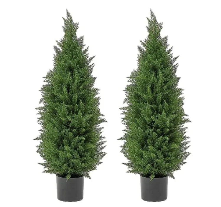 Imagem -05 - Árvores Topiary Artificiais Resistentes uv Cedro Arbustos Artificiais Plantas em Vasos Decoração de Jardim 1pc