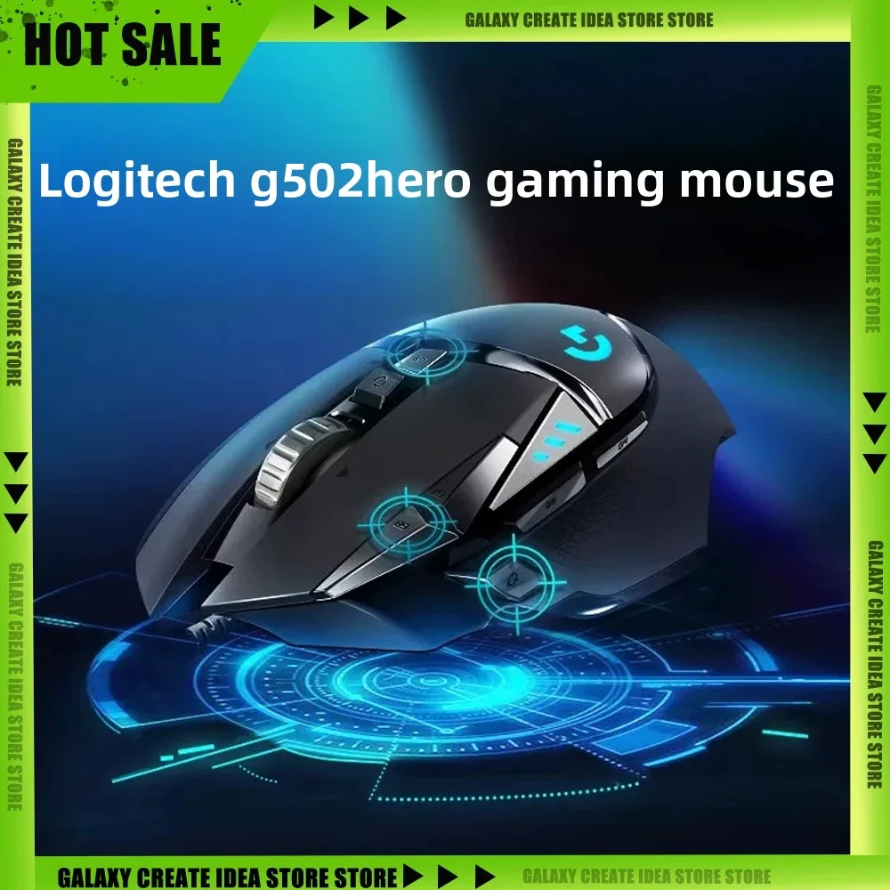 Ratón para Juegos Logitech G502 Hero, Hero 25K Lightsync, Ratón con Cable para Deportes Electrónicos, Accesorios Ergonómicos para PC Gamer, Regalos