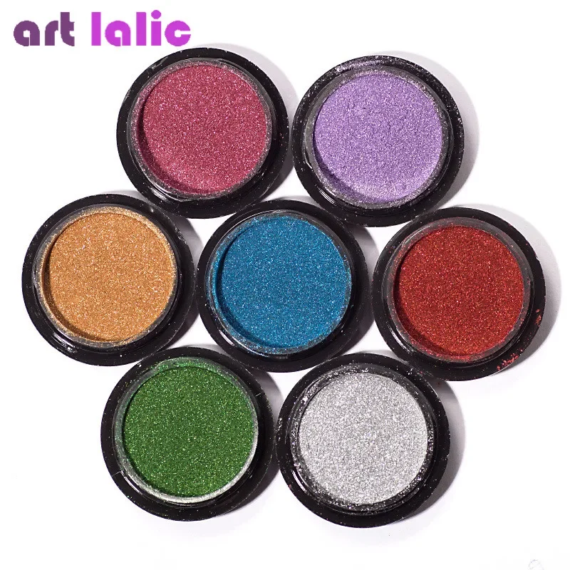 12pcs 0.5g Mirror Effect Nail Art Glitter Powder Set Metallic Chrome UV Gel Polish Titanium Pigment Jars for Nail Decoration