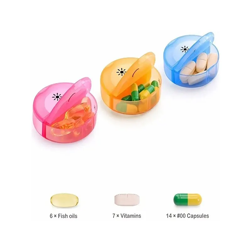 Pill Box 7 Days a Week Morning and Evening Health Care Portable Box to Pick up Medicine Remind the Dispenser Box