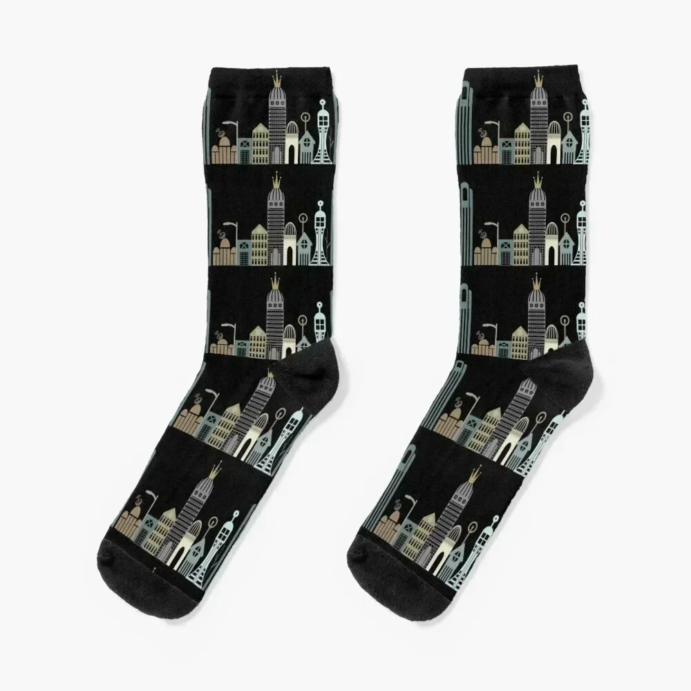 

Hipster Cityscape Socks floral gifts snow soccer anti-slip Socks Men Women's