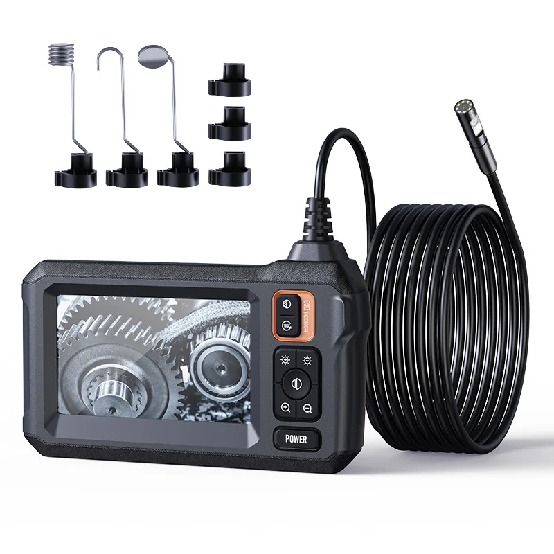 

4.3 inch display 8.0mm 5m visual auto repair pipe night vision industrial endoscope with screen insertion