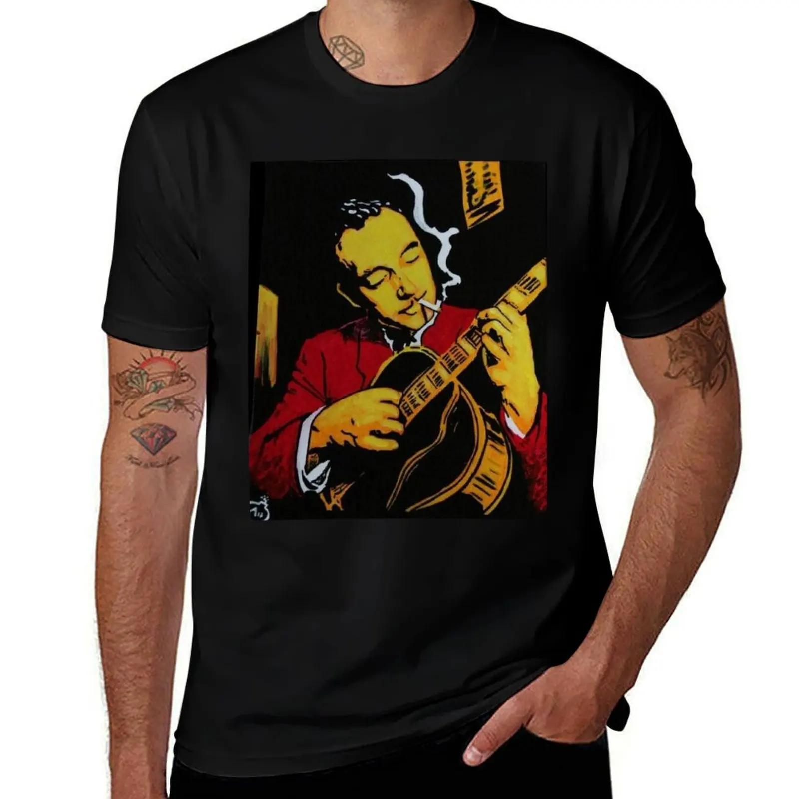 Django Reinhardt The Father of Jazz Manouche T-Shirt Casual Graphic Print Tee T-Shirt
