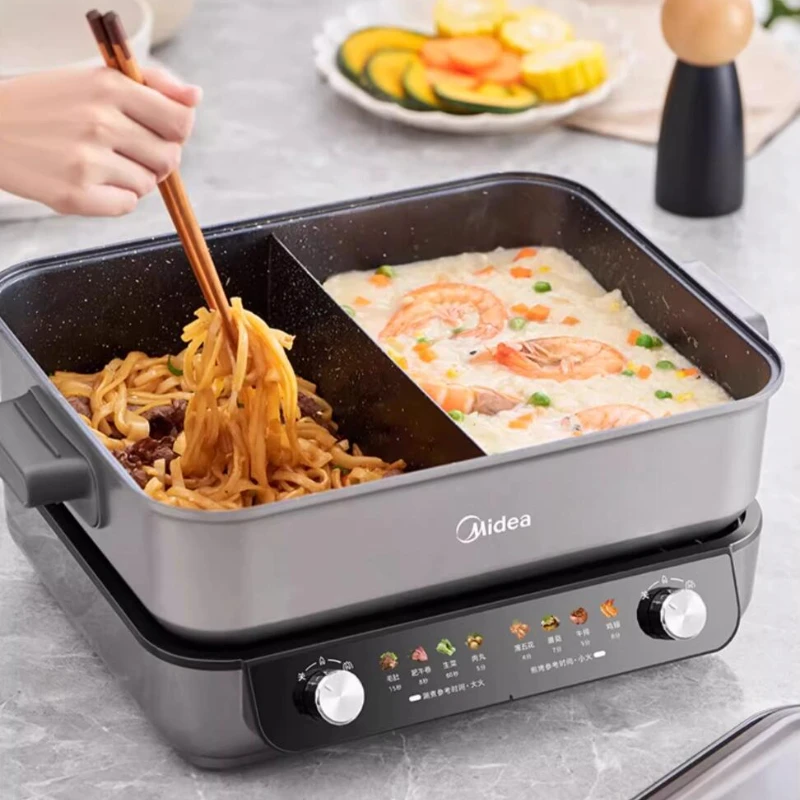 New Electric Hot Pot Fast Boiling Home Split Type Two-flavor Chafing Dish Multi-pot 8L Large Capacity мультиварку скороварку