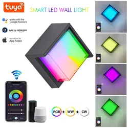 Smart WiFi Outdoor Wall Sconce Lights ,Porch Lights RGB Color Changing App Control, Dimmable 2700K-6500K Works with Alexa Google