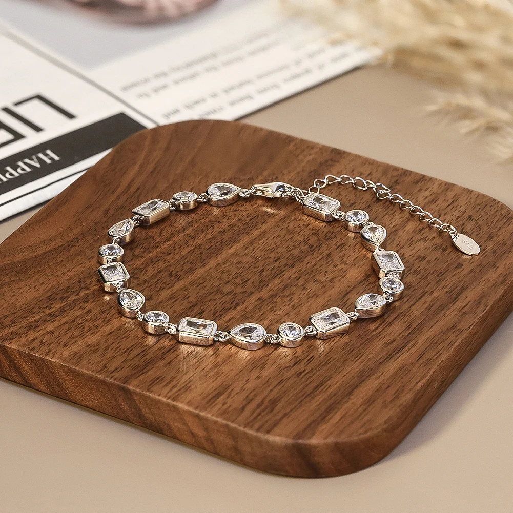 

DDXY 213 series AAAAA Cubic Zirconia tennis bracelet original s925 sterling silver plated 18k white gold men and women bracelet